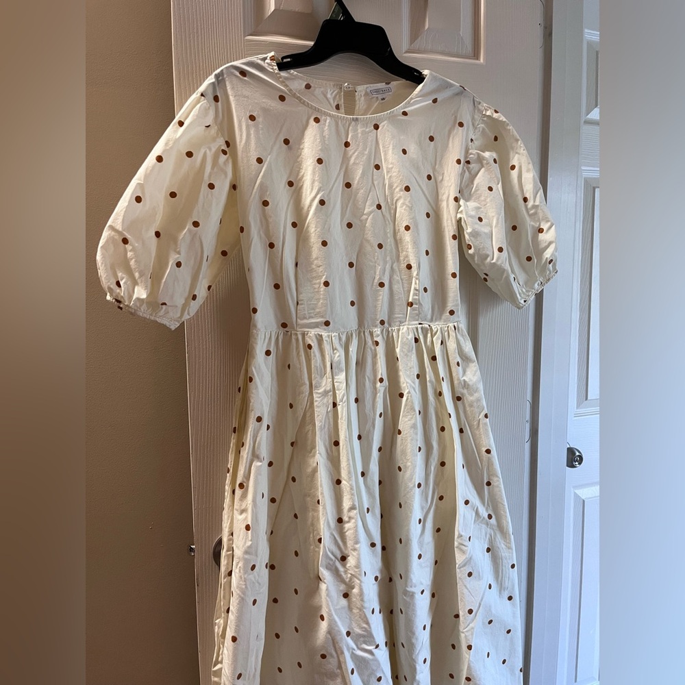 Sweet Salt Cream Polka Dot Dress
